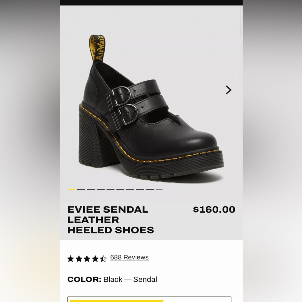 NWOT Dr. Martens Eviee Sendal Leather Heeled Shoes